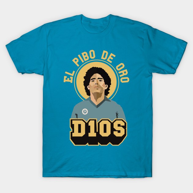 El Pibe de Oro - Diego Maradona - D10S - Portrait for True Football Aficionados T-Shirt by Boogosh